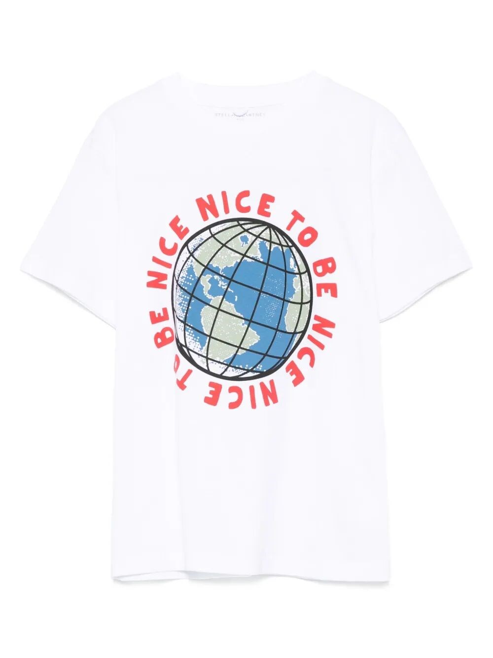 Stella Mccartney Globe-print Cotton T-shirt In White