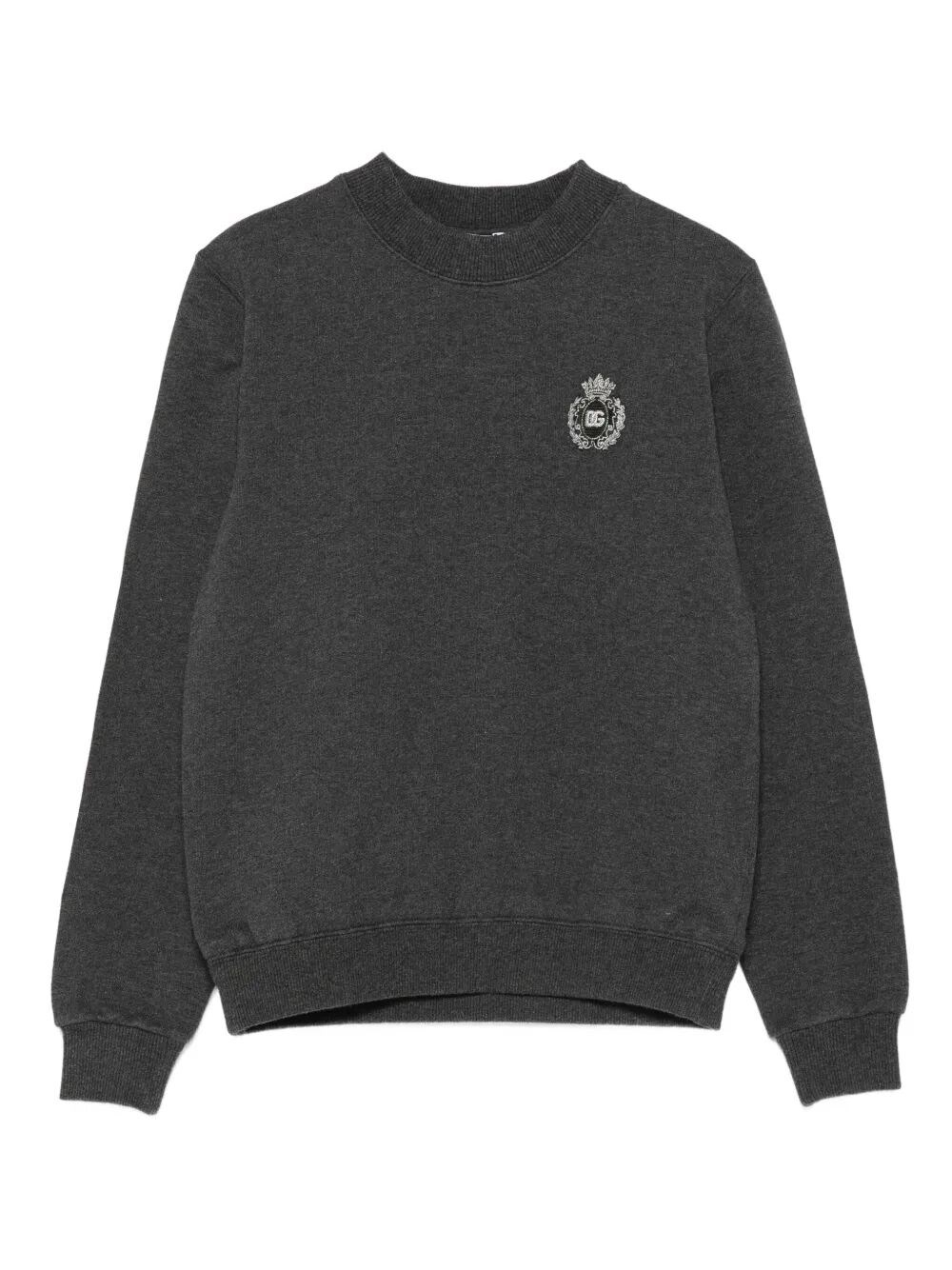 Dolce & Gabbana Crest Patch Crewneck Sweatshirt In Black