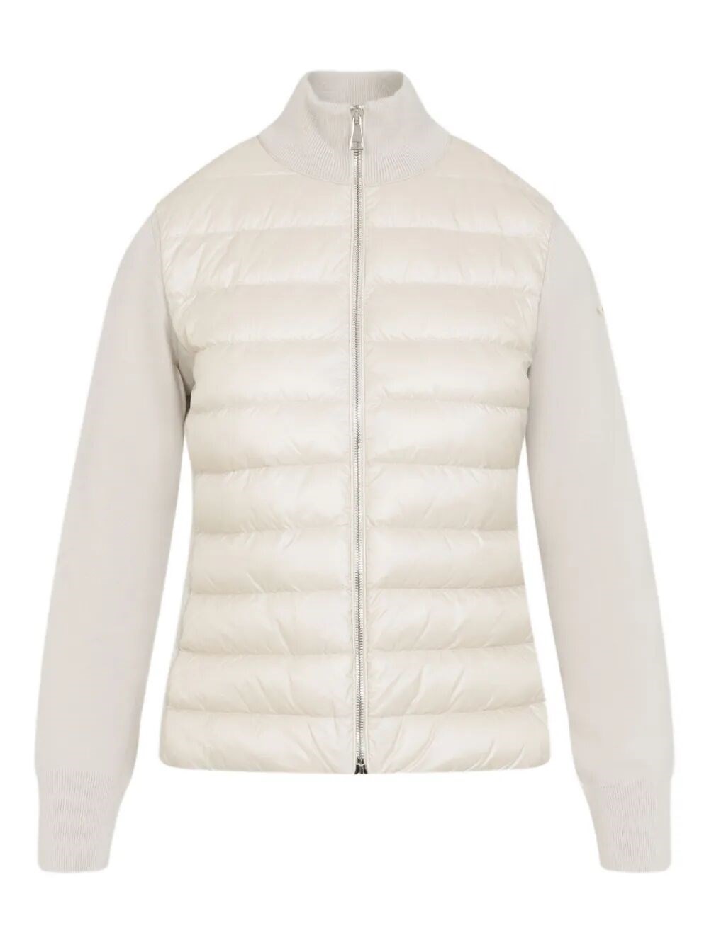 Moncler Quilted Tech Fabric Cardigan Pockets In White