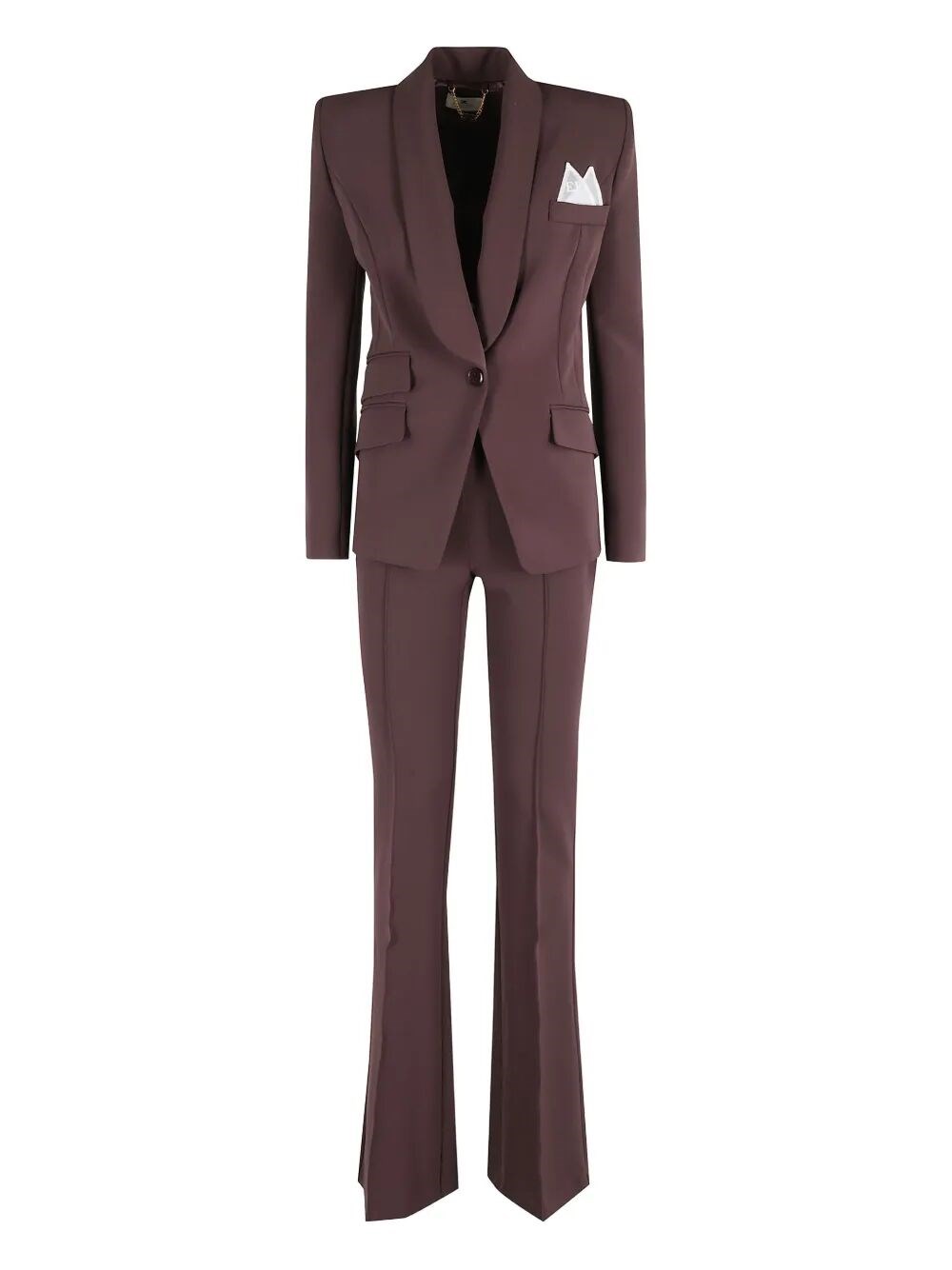 Elisabetta Franchi Giacca Pantalone In Burgundy