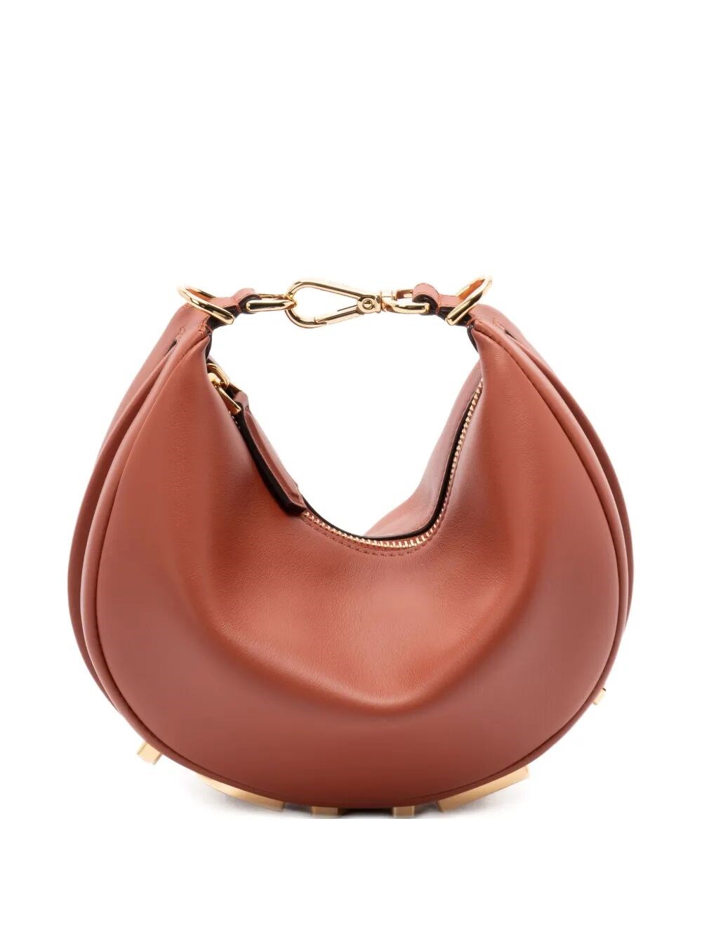 Fendi Mini Graphy Leather Shoulder Bag In Brown