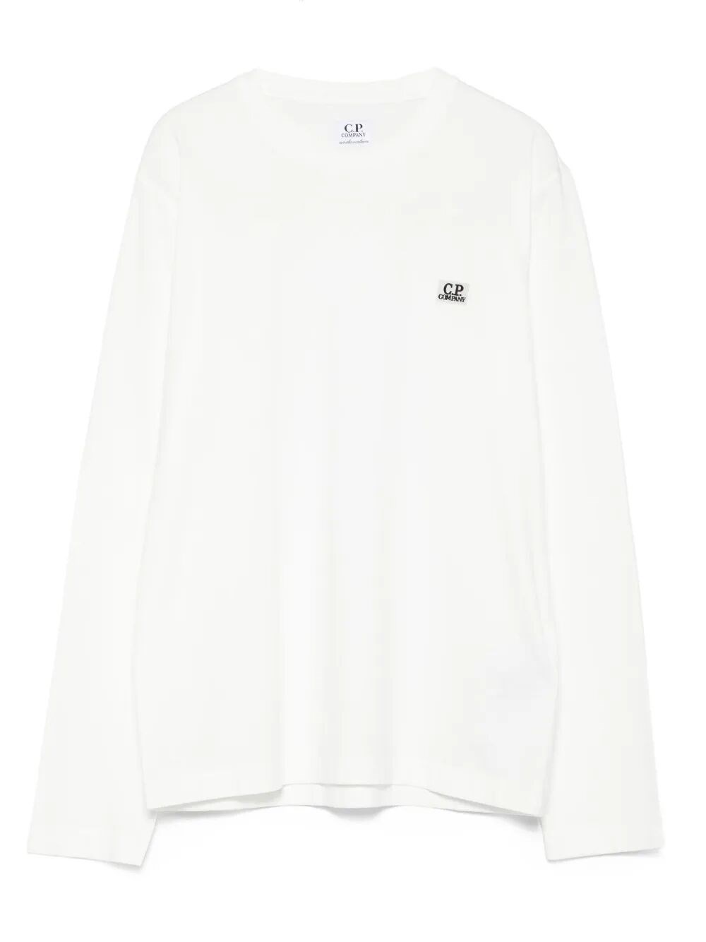 C.p. Company Logo-plaque Long-sleeve T-shirt In White