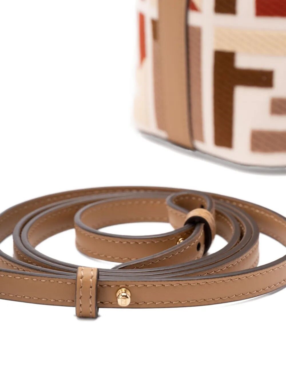 MON TRESOR CANVAS BUCKET BAG WITH FF EMBROIDERY 