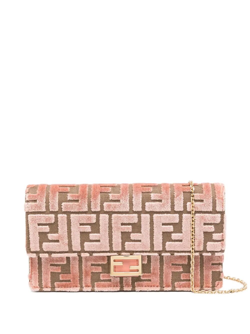 Fendi Wallet On Chain Uette In Ff Jacquard Velvet Bags In Multi