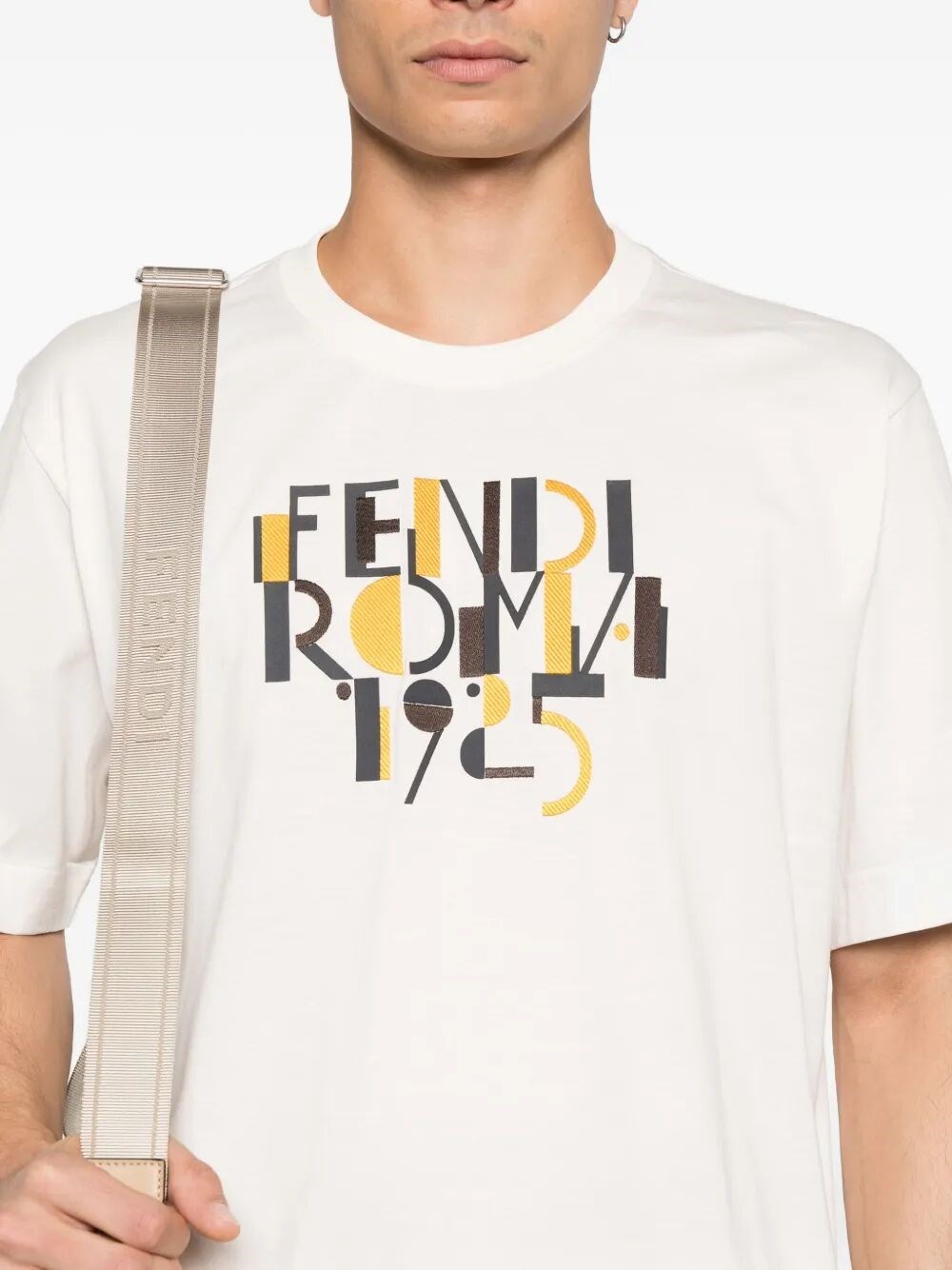FENDI ROMA 1925 PRINT COTTON T-SHIRT