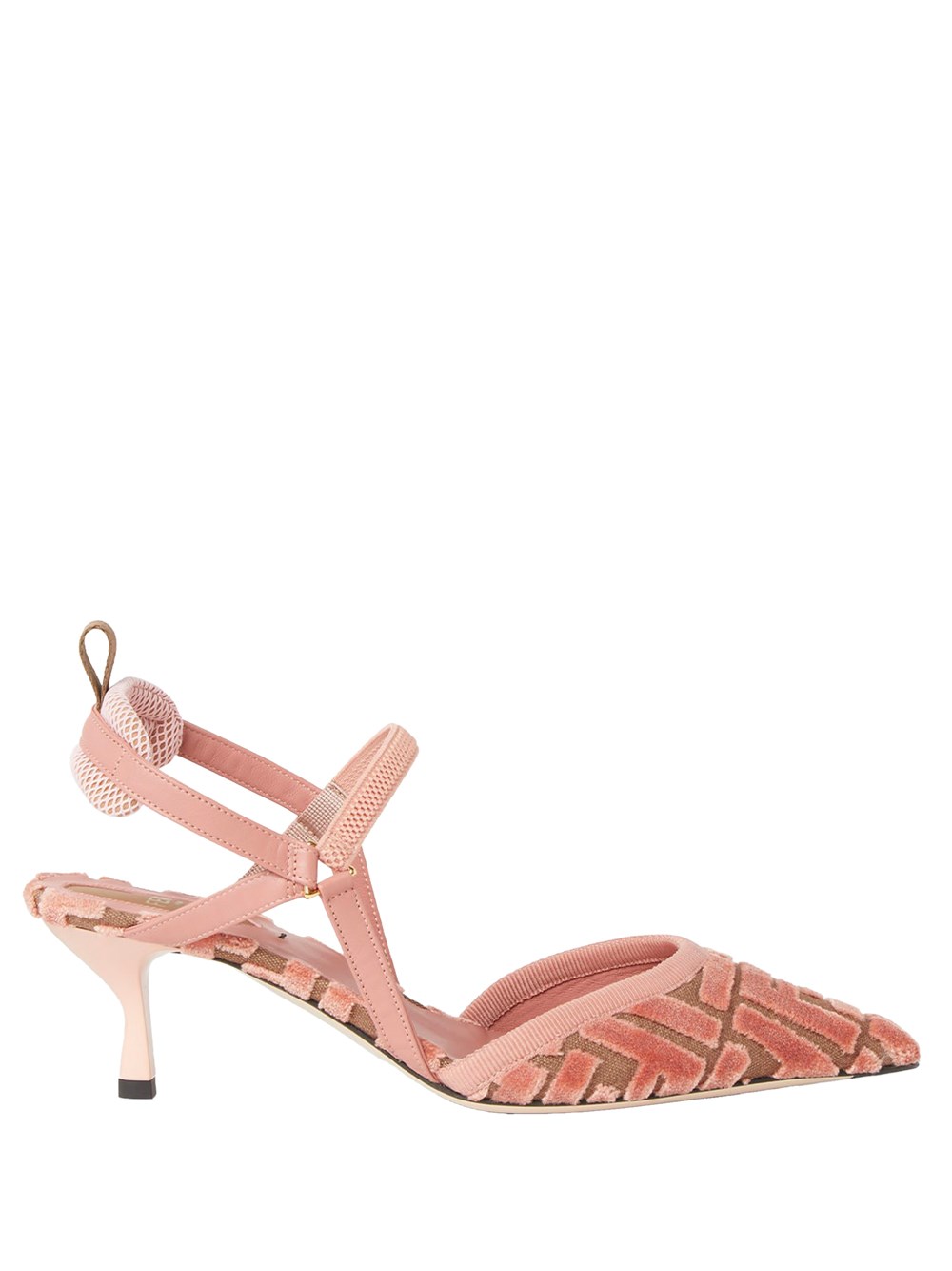 Fendi Medium-heeled Slingbacks In Pink Ff Fabric In Multi