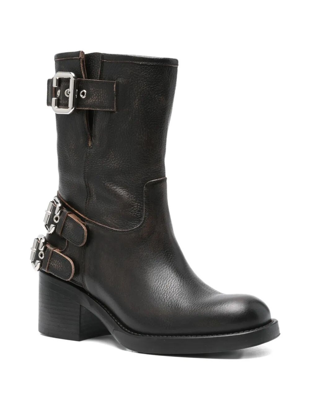 DAKOTA BRUSHED LEATHER ANKLE BOOTS