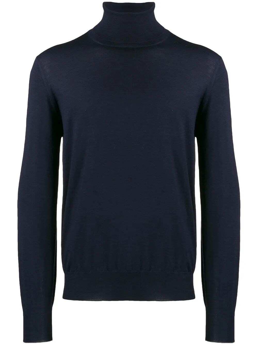 Brunello Cucinelli Knit Turtleneck Sweater Ribbed Cuffs In Blue