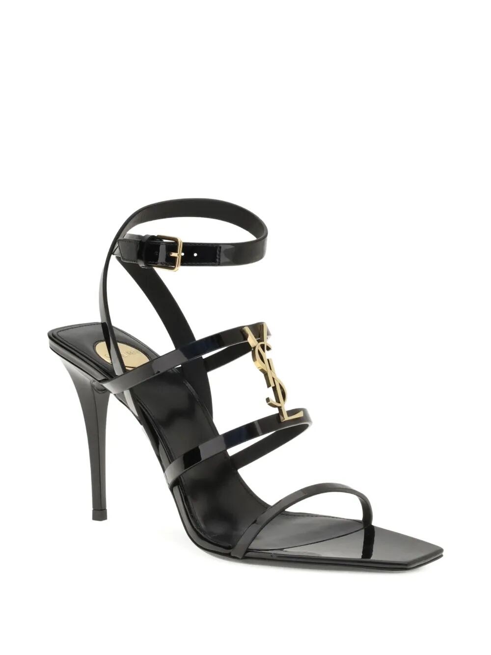 CASSANDRA PATENT LEATHER MULTI-STRAP SANDALS
