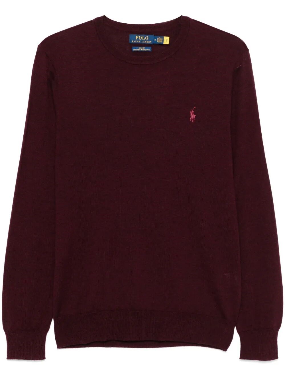 Polo Ralph Lauren Bordeaux Crewneck Sweater With Pony Logo Embroidered On The Front In Red