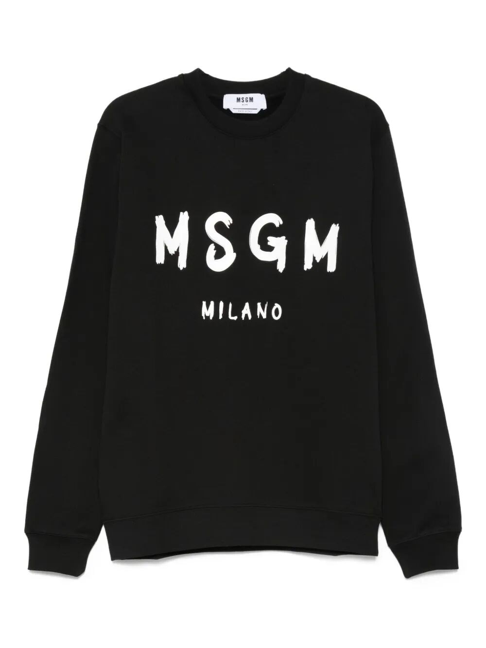 Msgm Crew Neck Long Sleeves Sweatshirt In Black