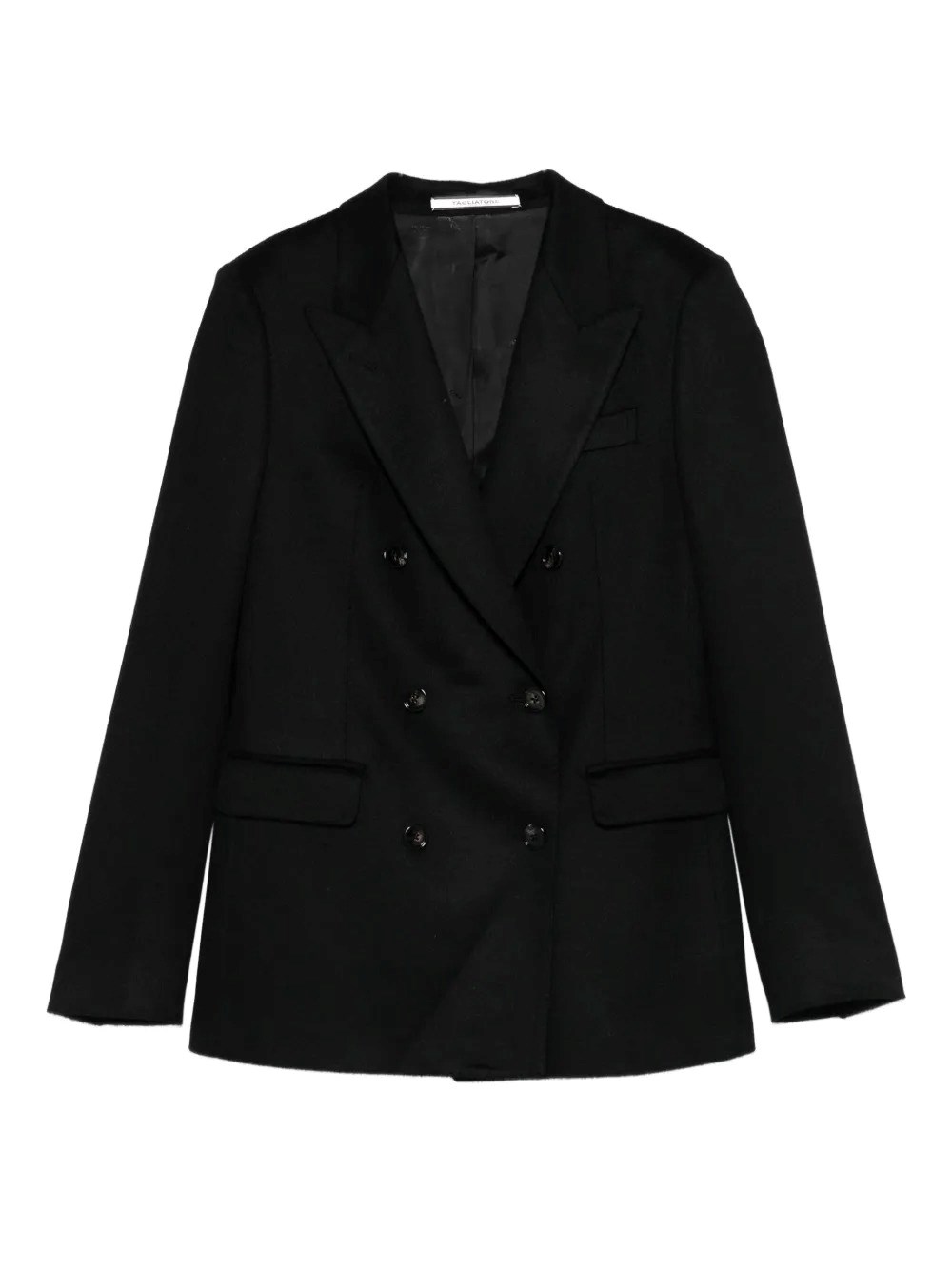 Tagliatore Double-breasted Camel Wool Blazer Clothing In Black