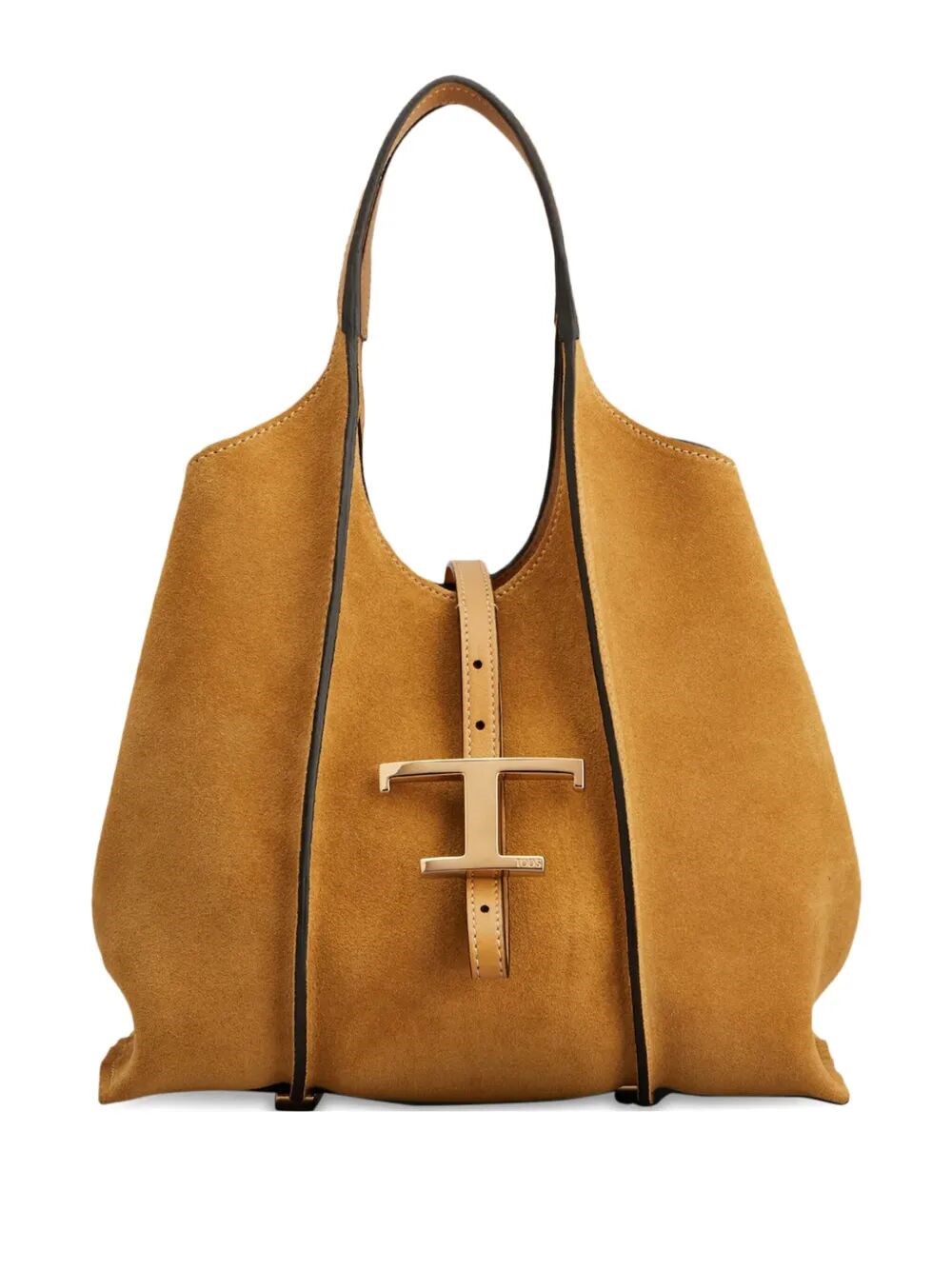 Tod's T Timeless Mini Shopping Bag In Suede In Nude