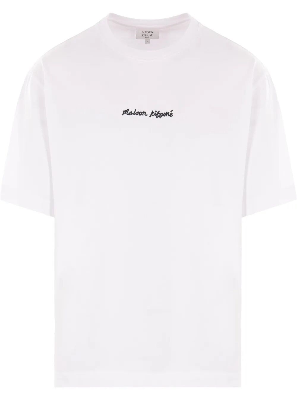 Maison Kitsuné Maison Kitsune Line Handwriting Oversized T-shirt In White