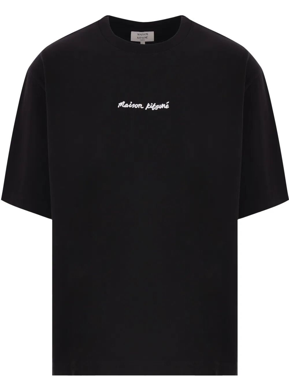 Maison Kitsuné Maison Kitsune Line Handwriting Oversized T-shirt In Black