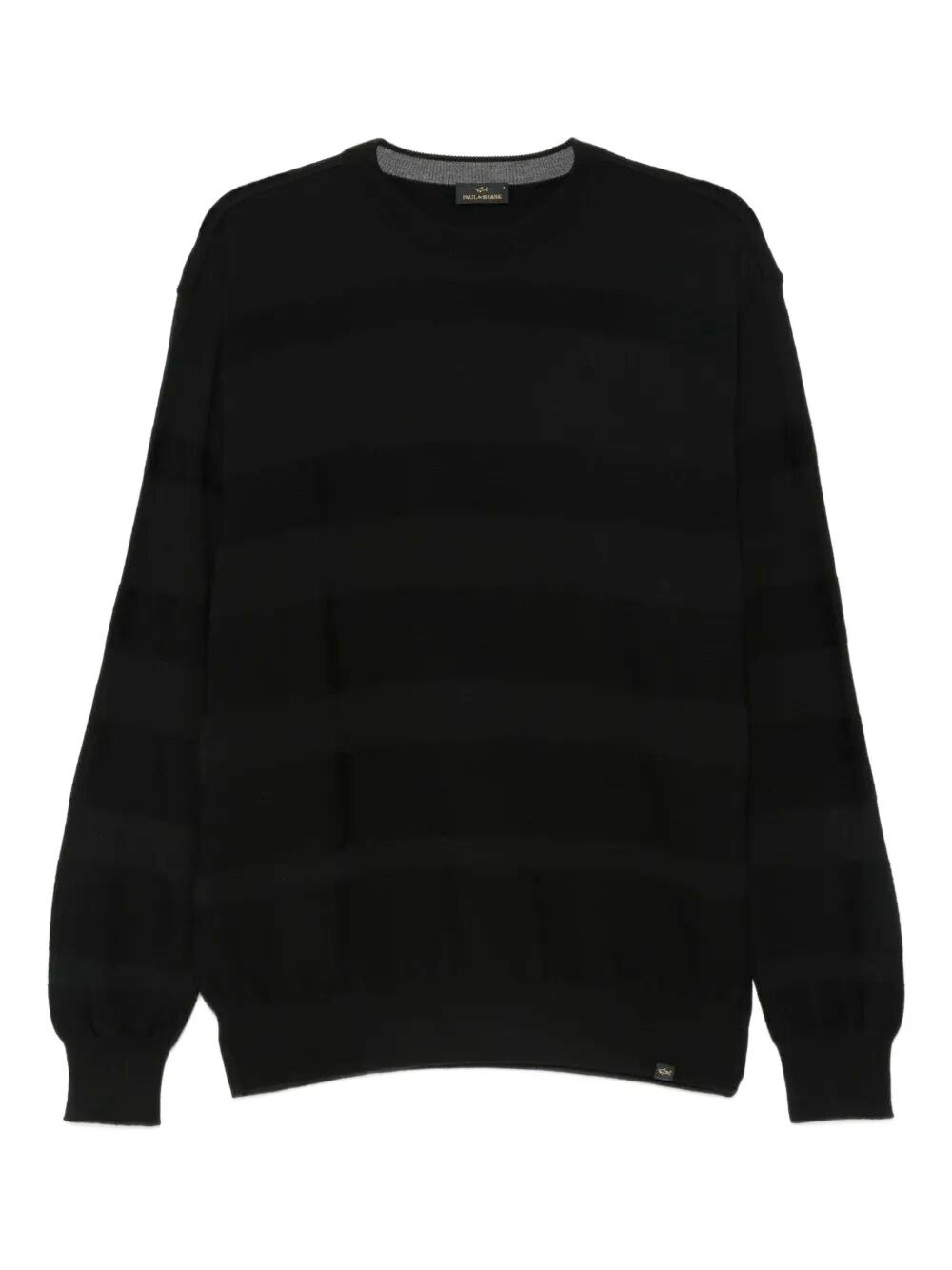 Paul & Shark Wool Striped Crew Neck Sweater In Black
