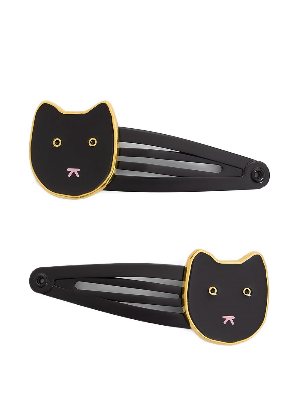 Bonpoint Hair Clips With Cat In Black