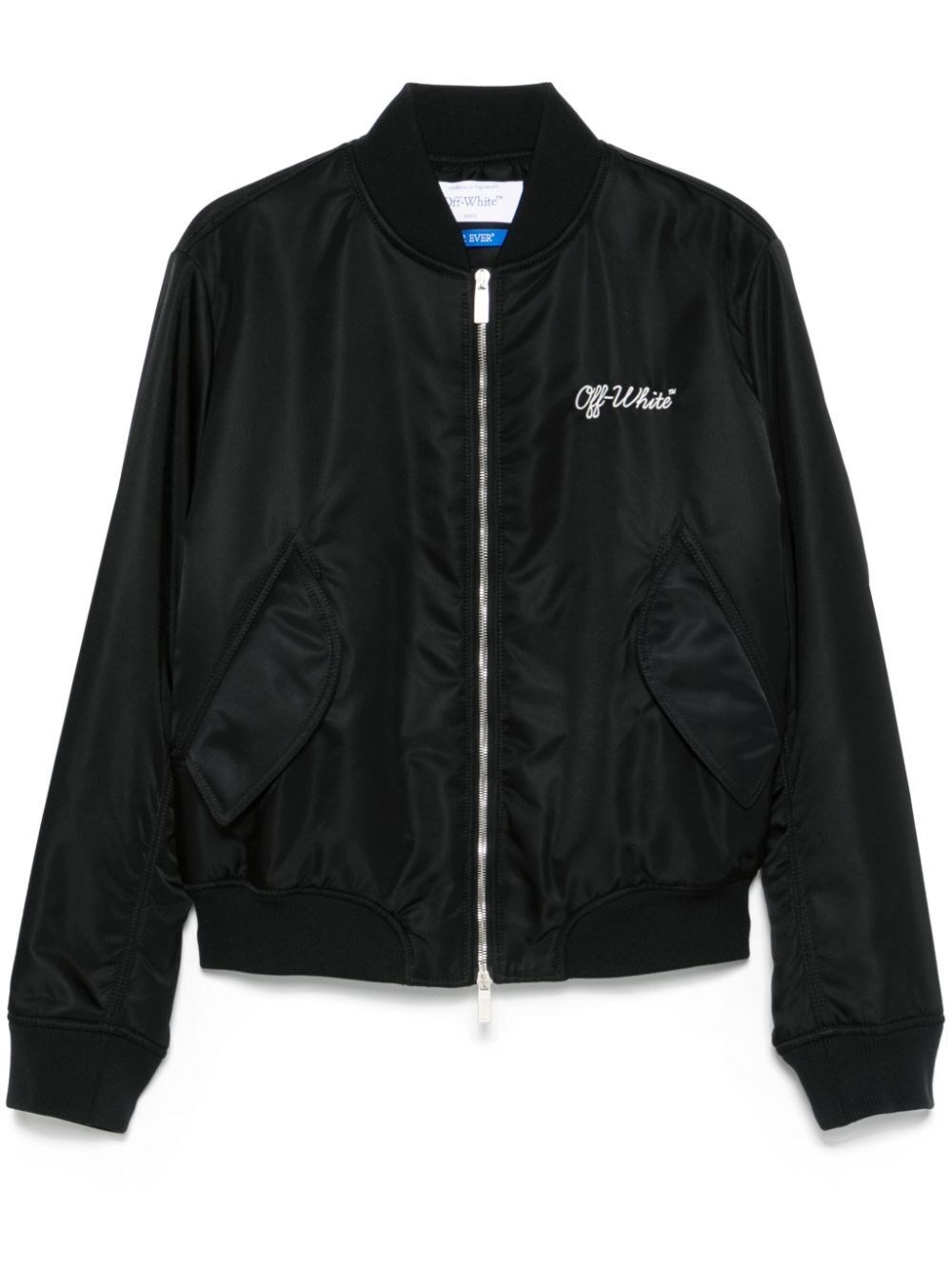 Off-white Script Varsity Jacket In Black