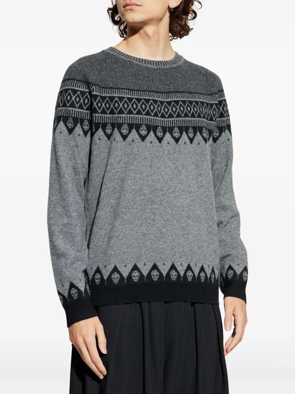 GEOMETRIC PATTERN WOOL PULLOVER