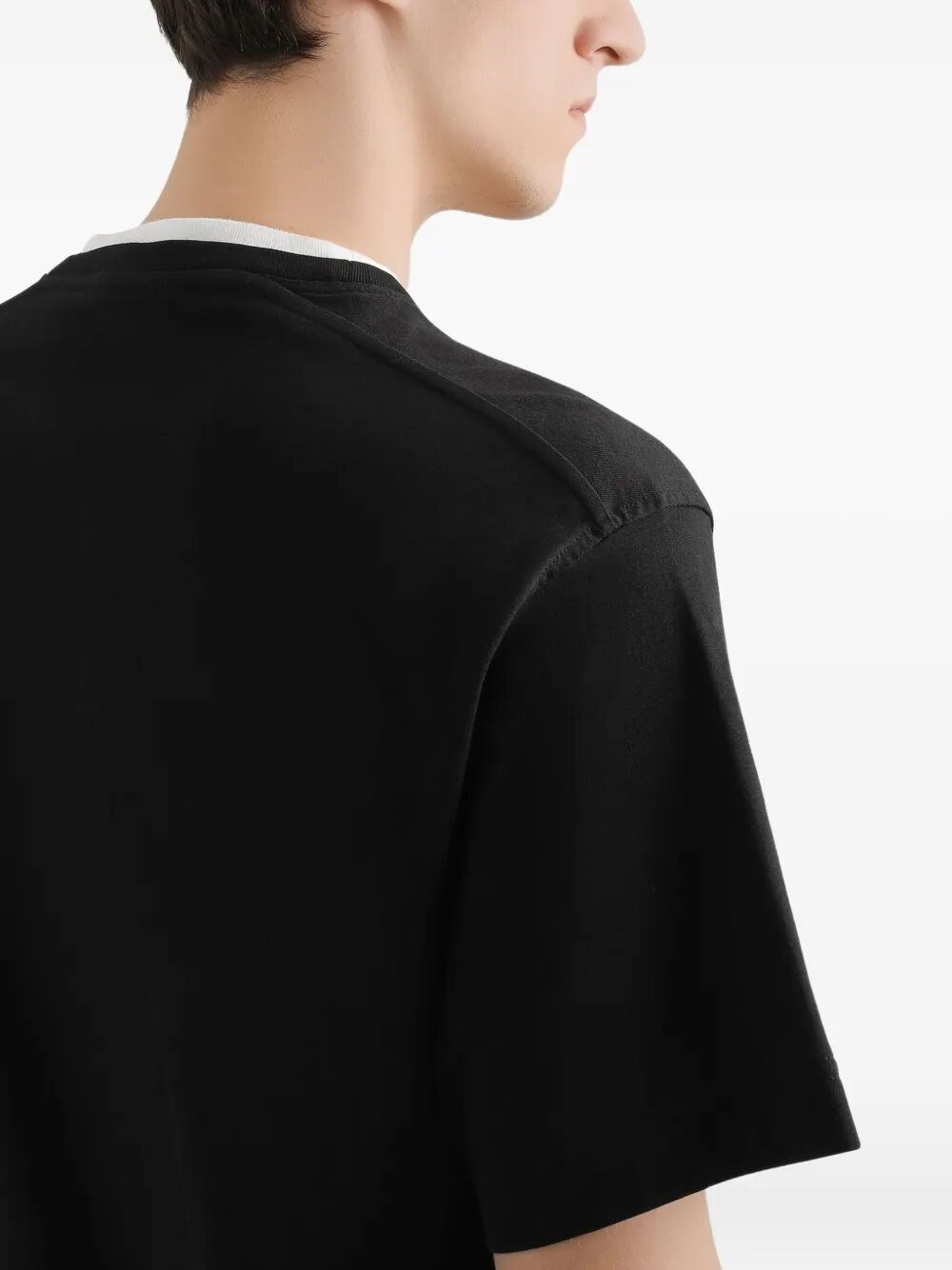 LOGO-EMBROIDERED LAYERING COTTON T-SHIRT