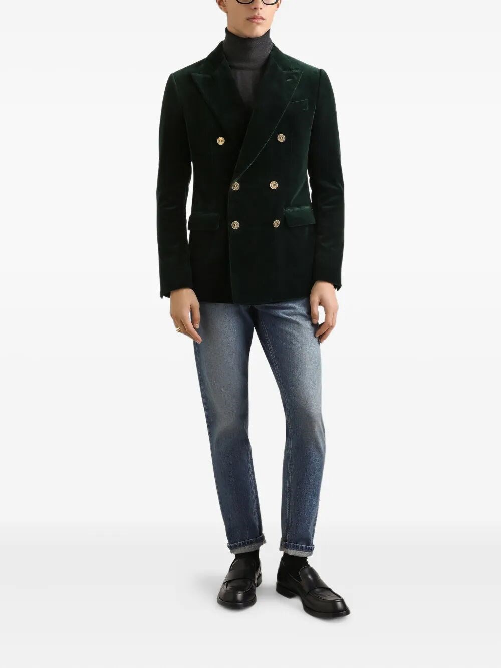 DOUBLE-BREASTED SICILIA LIGHT COTTON VELVET JACKET