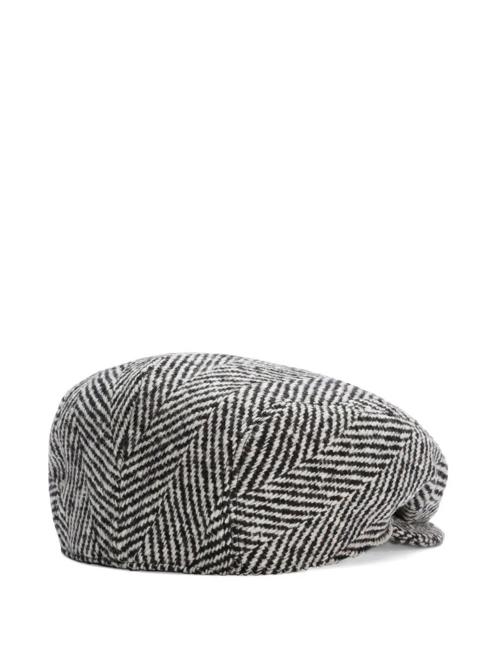 Dolce & Gabbana Shetland Chevron Flat Cap Accessories In Black