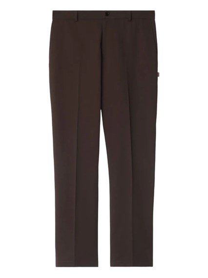 Prada Slim-fit cotton pants with pleats and charm available on