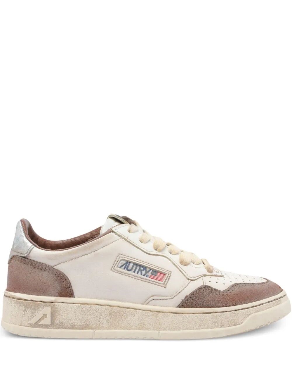 Autry Super Vintage Low Sneakers In Burn And Silver In Multi