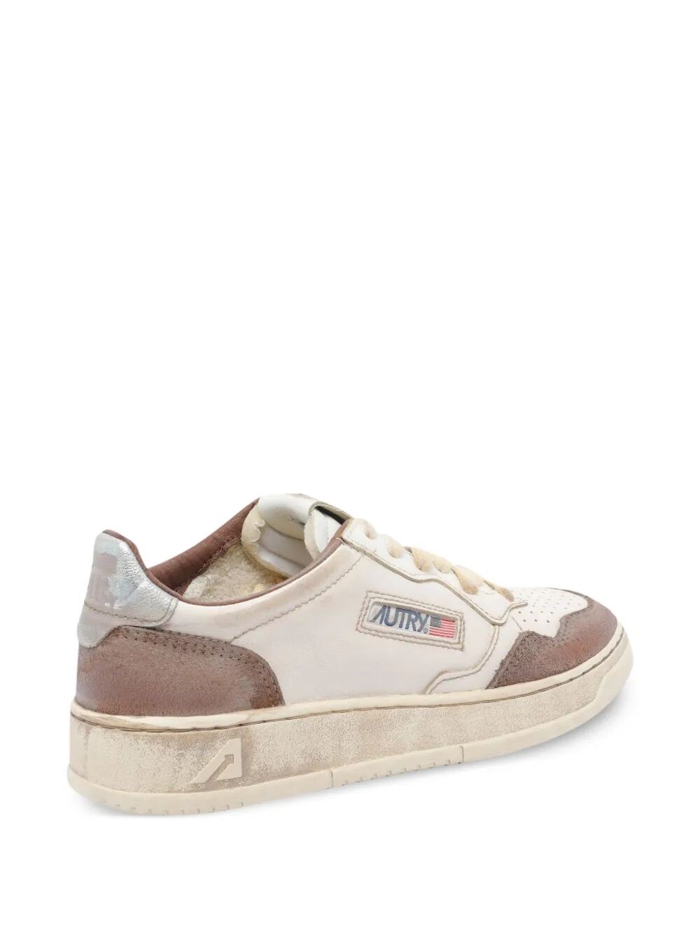 MEDALIST LOW SNEAKERS SUPER VINTAGE IN BURN AND SILVER LEATHER