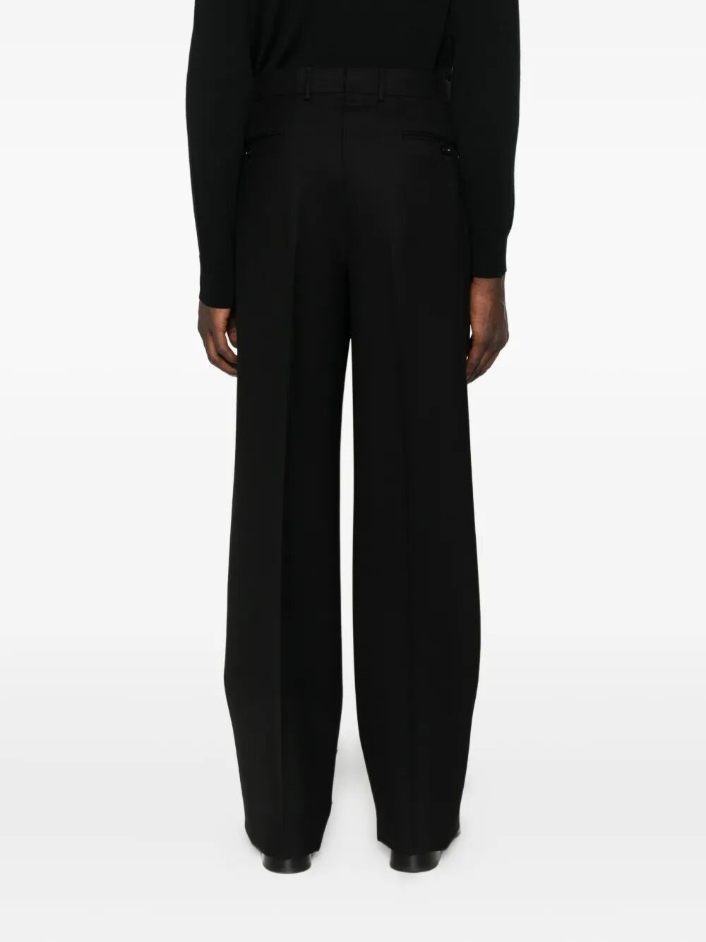 HIGH TWIST WOOL PLEATED TROUSERS