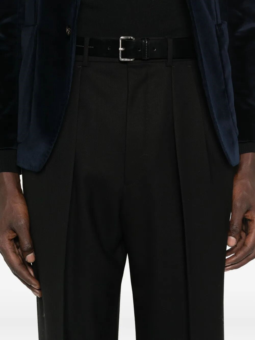 HIGH TWIST WOOL PLEATED TROUSERS