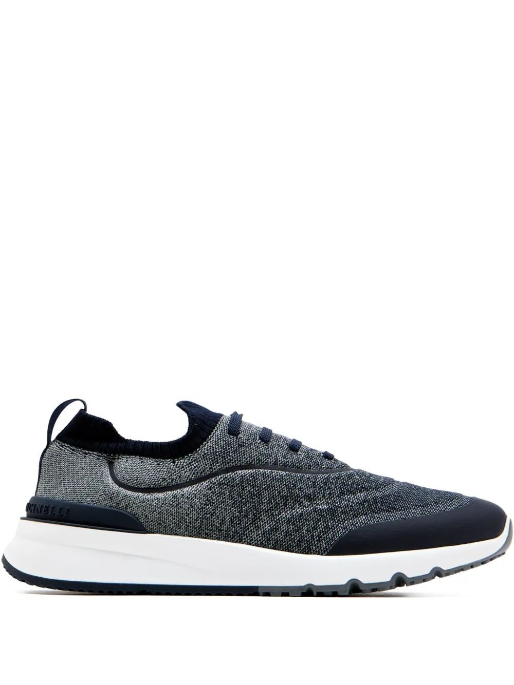 Brunello Cucinelli Runners In Techno Cotton Knit With Termonastrature Shoes In Blue