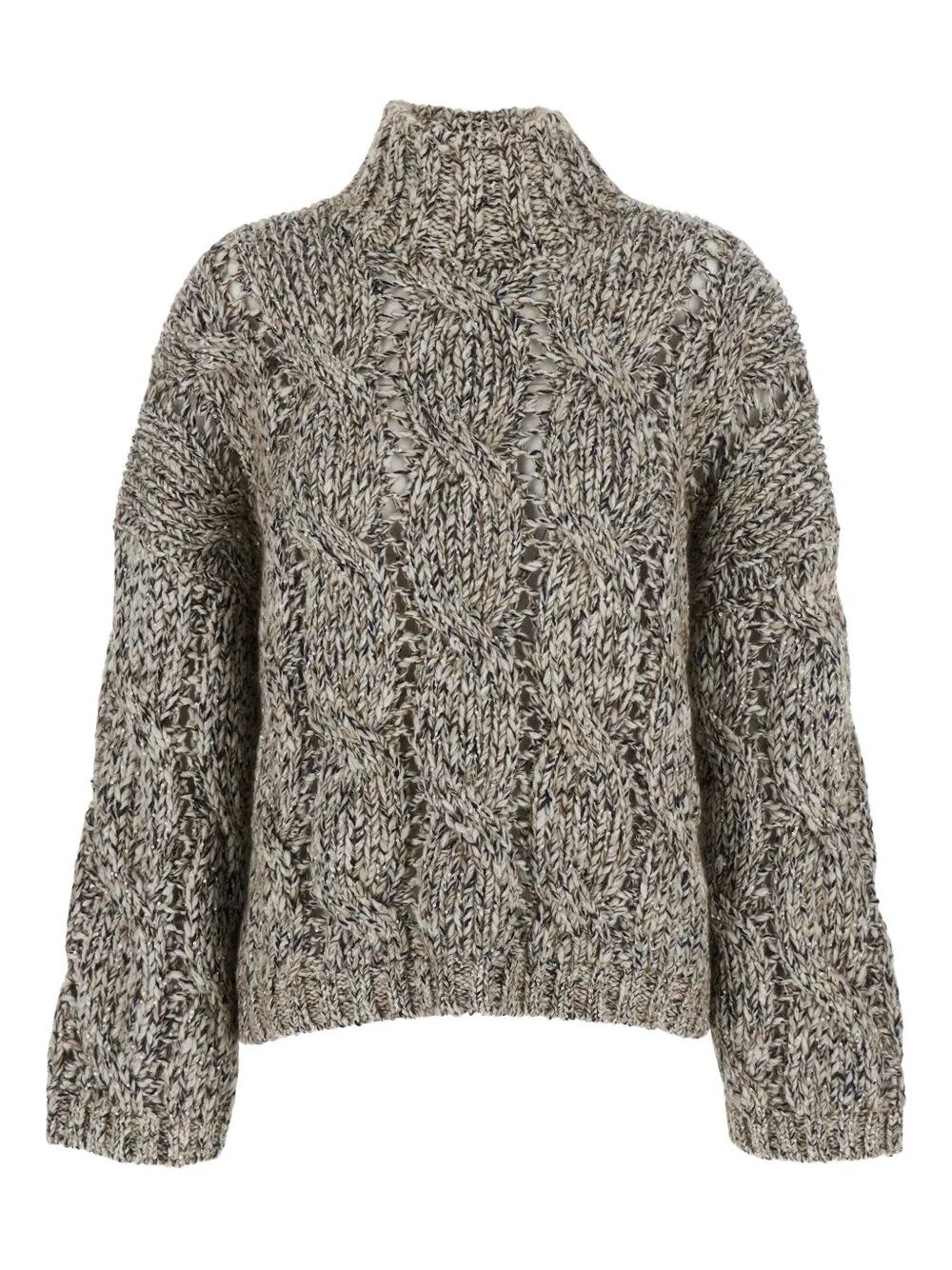 Brunello Cucinelli Women Wool And Cashmere Sweater With Sequins In Multi