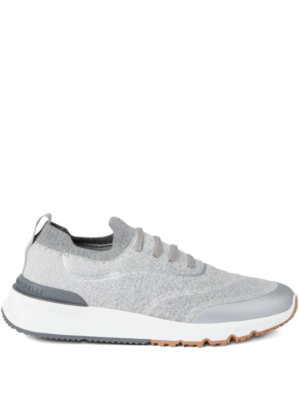 Brunello Cucinelli Runners In Techno Cotton Knit With Termonastrature Shoes In Multi
