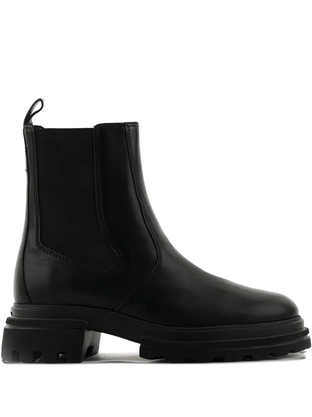 Hogan Ankle Chelsea Boots Chunky Sole In Black