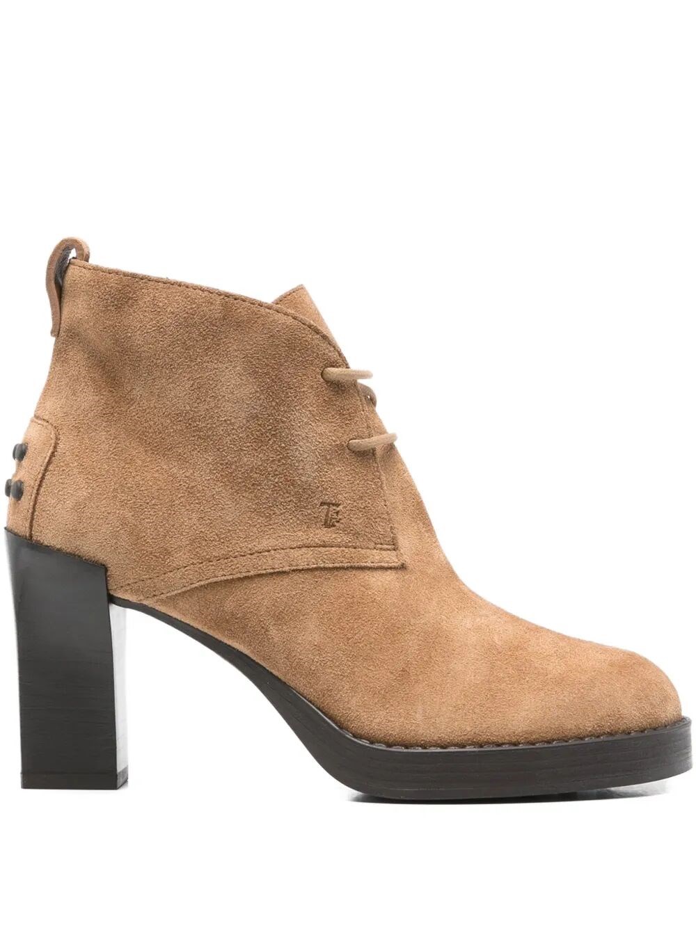 Tod's Lace-up Suede Ankle Boots In Nude