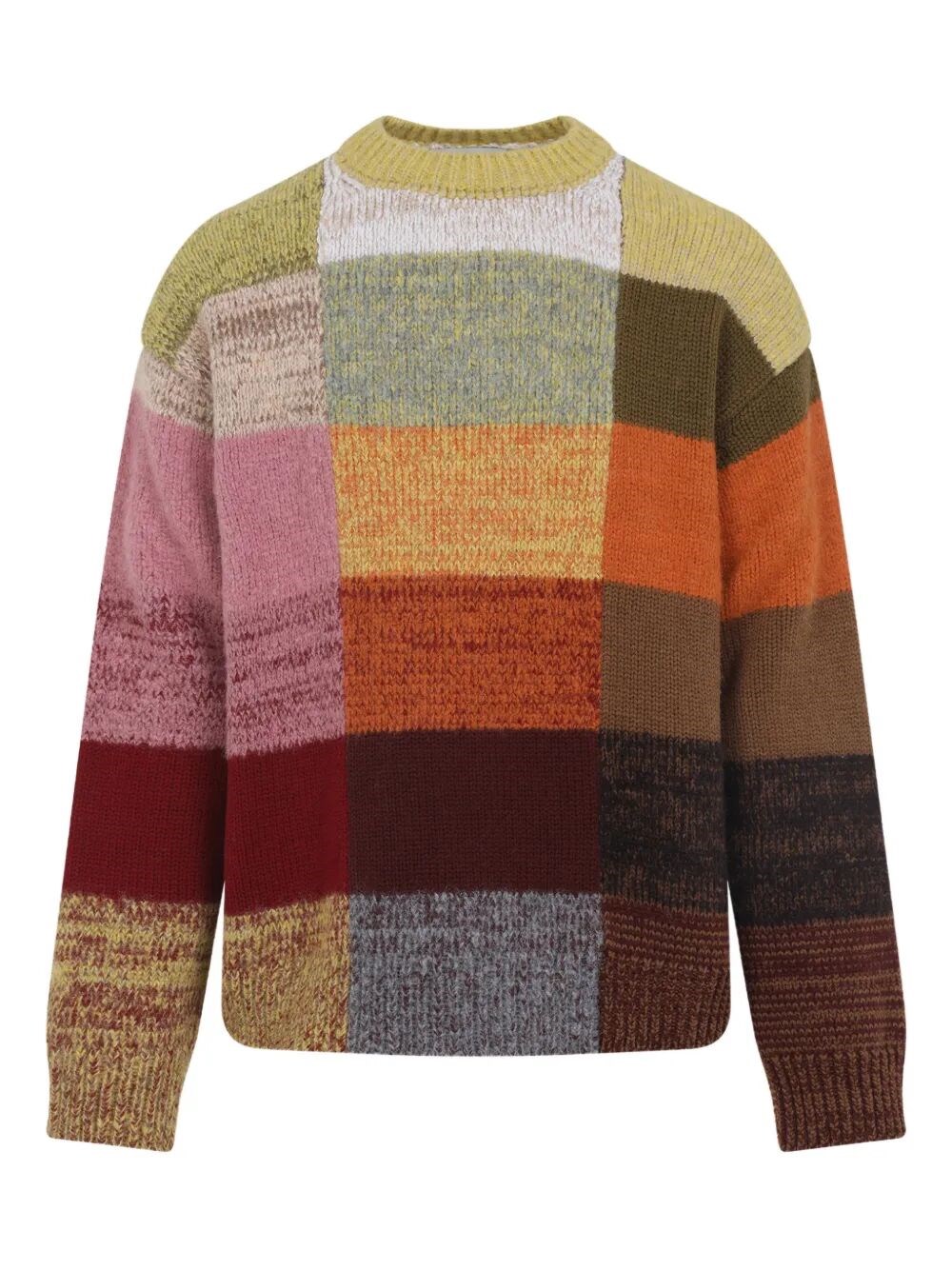 Dries Van Noten Marti Crew Neck Knite With Check Motif Knitwear Multicolor In Multi