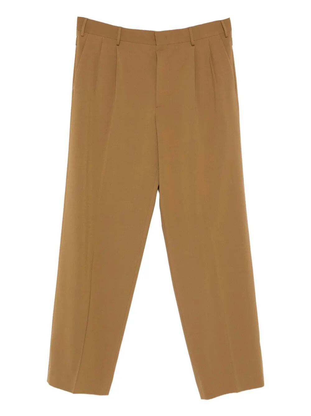 Cellar Door Trousers With Pleated Front And Pockets In Brown