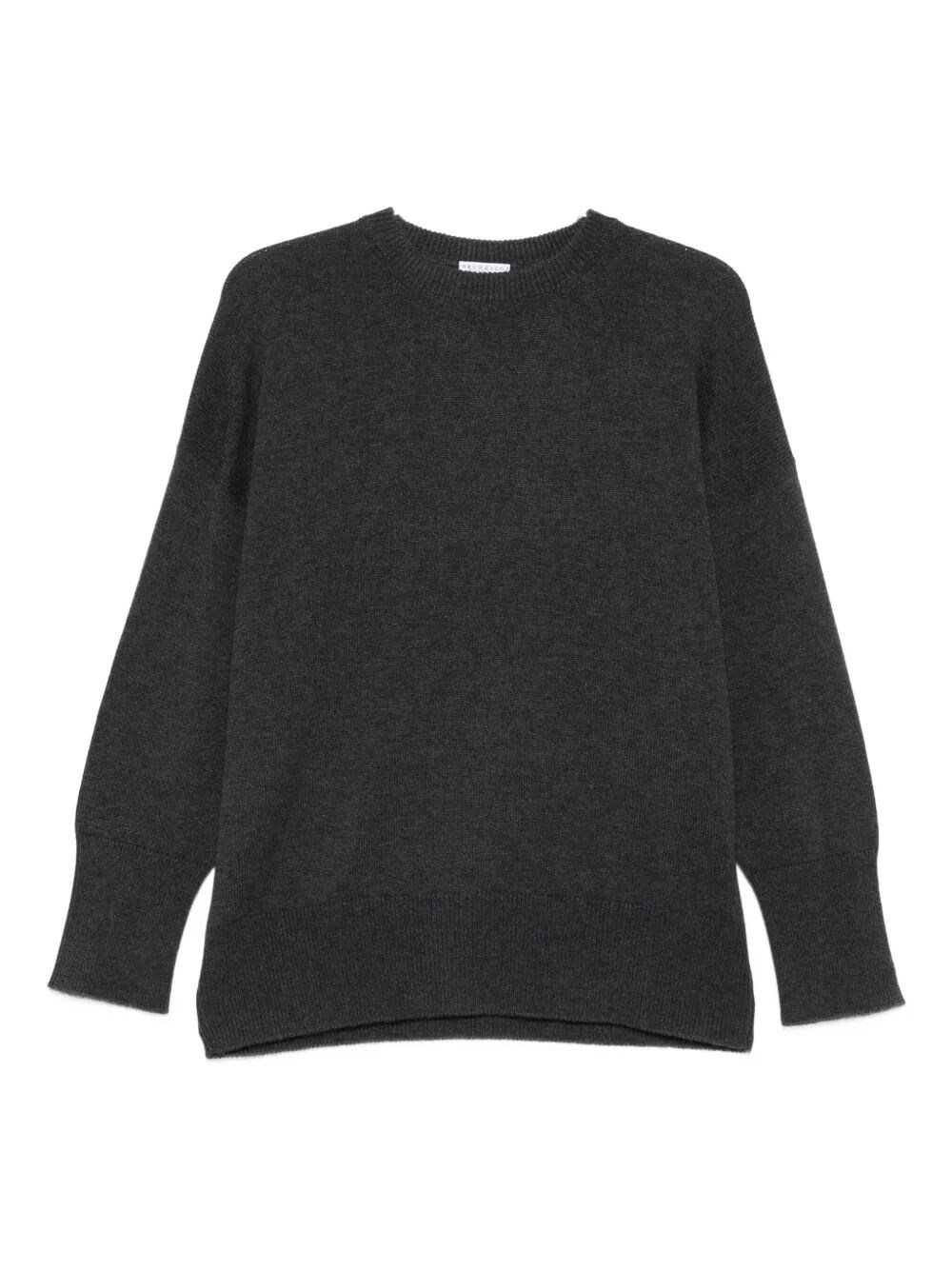 Brunello Cucinelli Cashmere Sweater With Shiny Detail Clothing In Gray