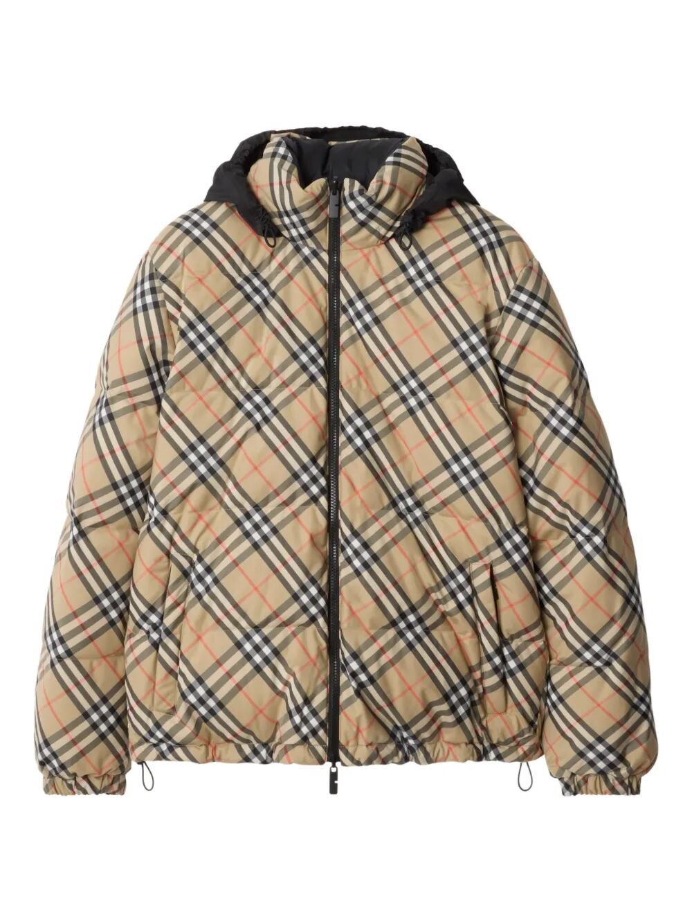 Burberry Reversible Puffer Jacket Drawstring Hem In Brown