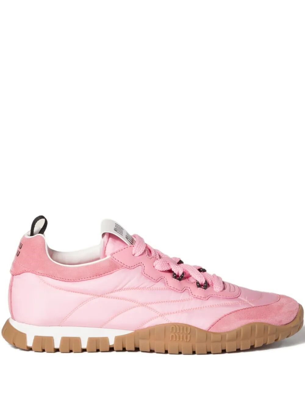 Miu Miu Tyre Sneakers In Technical Fabric And Suede In Multi