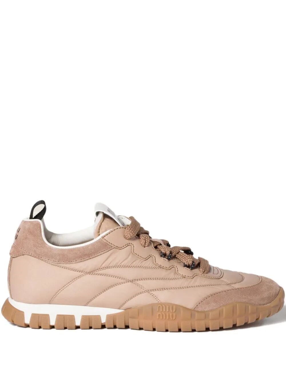 Miu Miu Tyre Sneakers In Technical Fabric And Suede In Multi