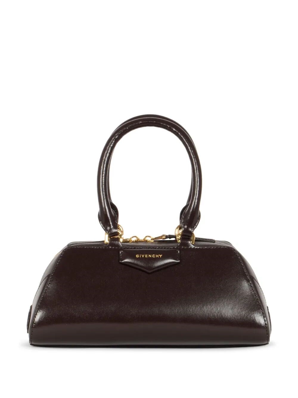 Givenchy Antigona Structured Leather Handbag With Metal Hardware In Brown