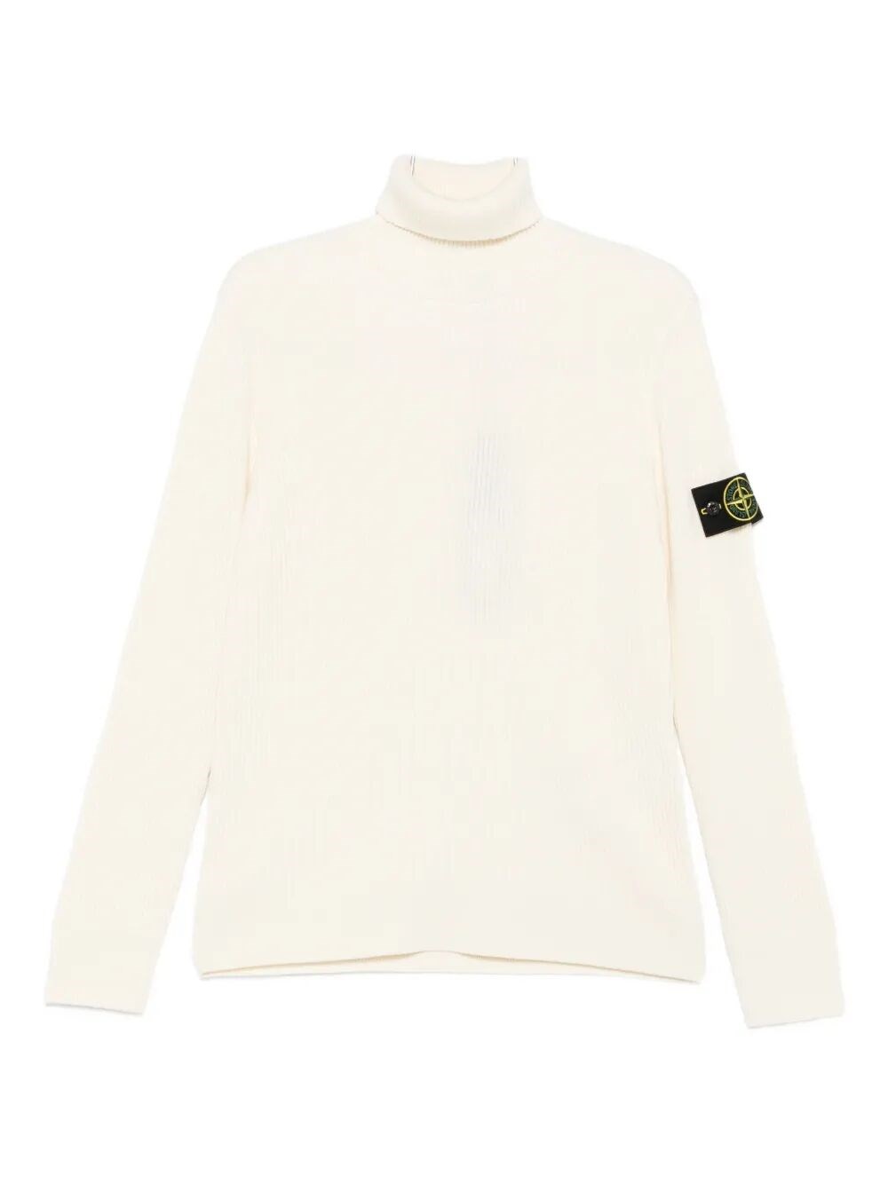 Stone Island Ribbed Wool Turtleneck Sweater Regular Fit In Burgundy