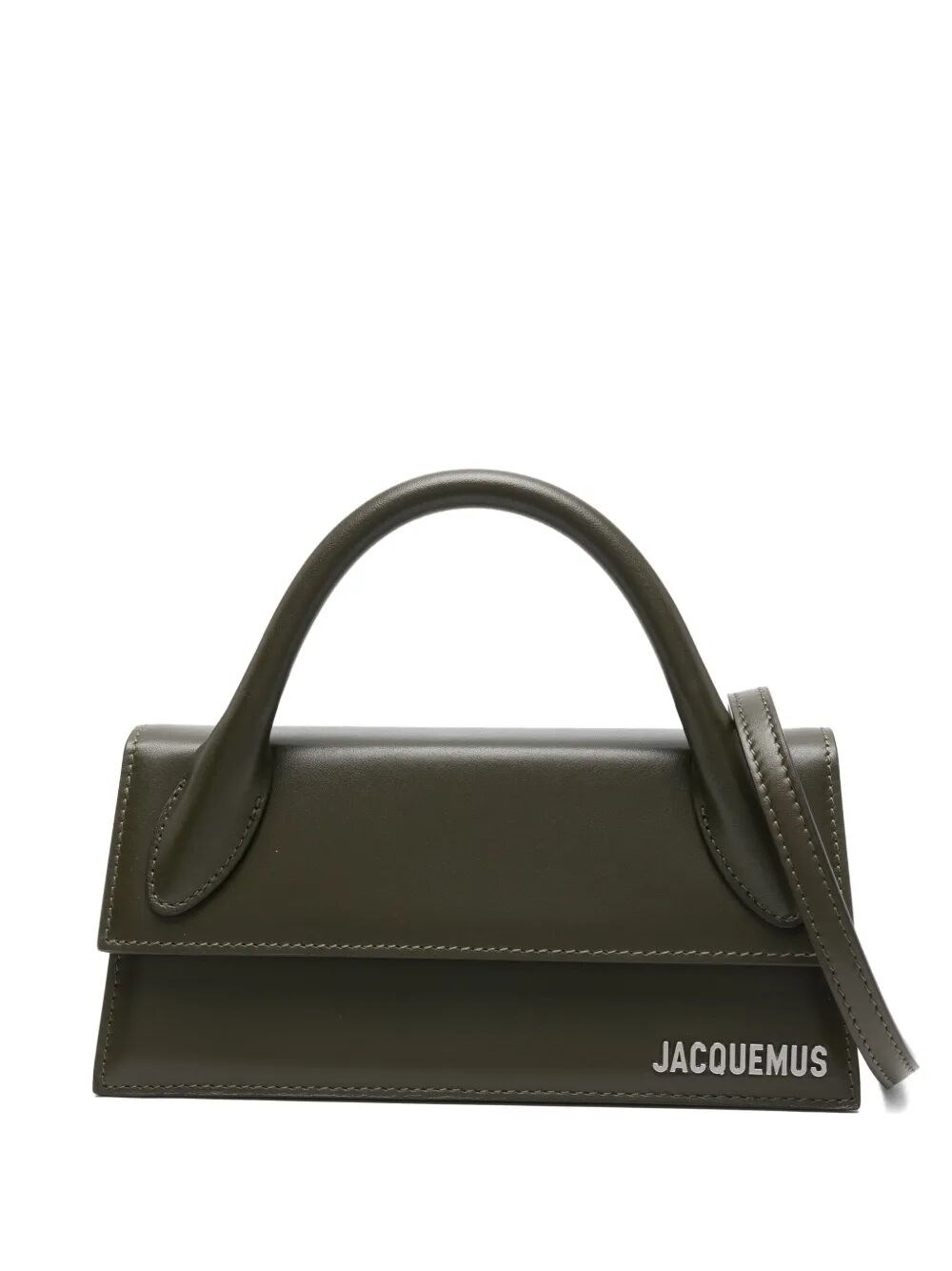 Jacquemus Long Handbag With Top Handle And Stitching In Green