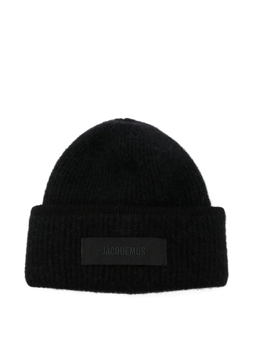 Jacquemus Men Black Round Crown Turn-up Brim Logo Patch To The Front In Black