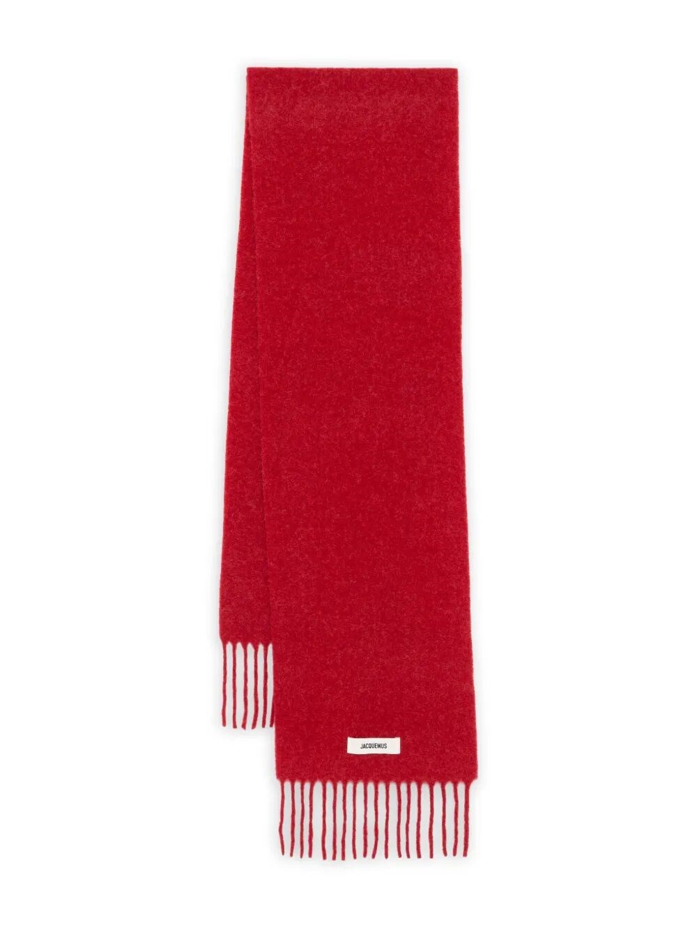 Jacquemus Soft Fringed Scarf For Everyday Wear In Red