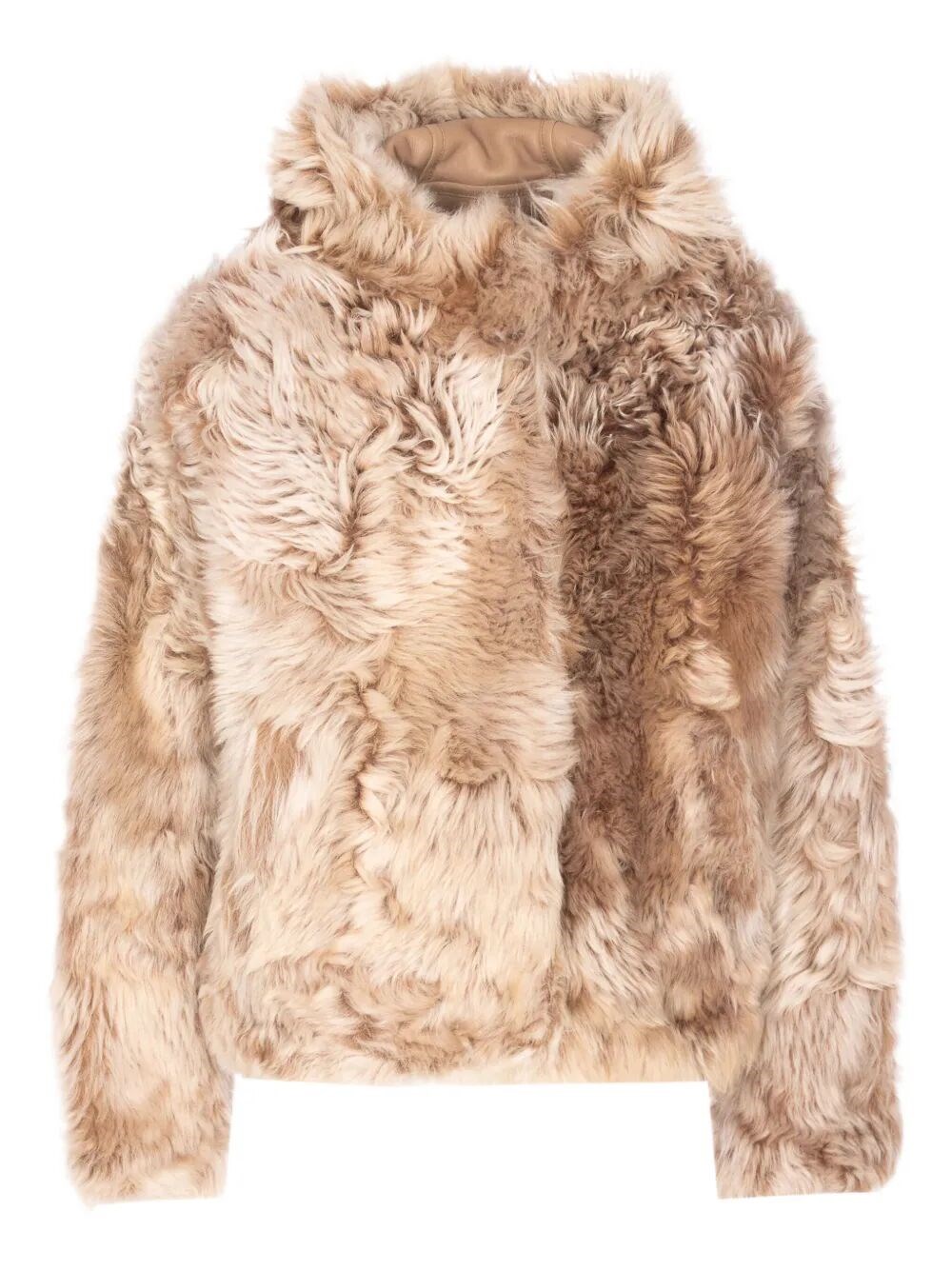 Yves Salomon Lamb Fur Jacket In Brown