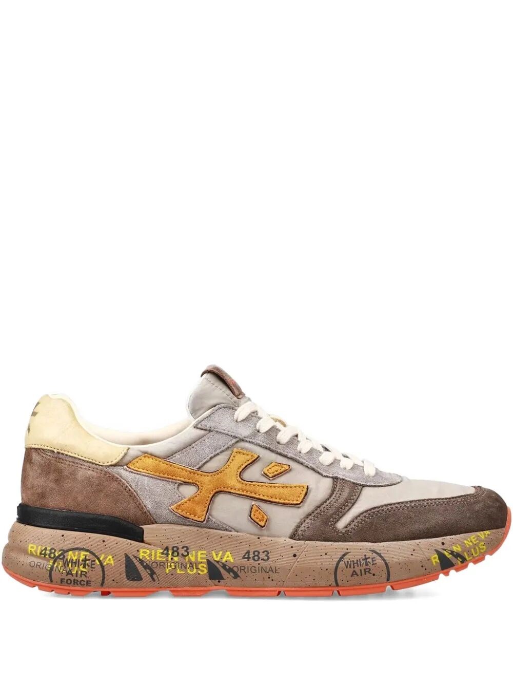 Premiata Sneakers With Contrast Panels And Round Toe In Multi