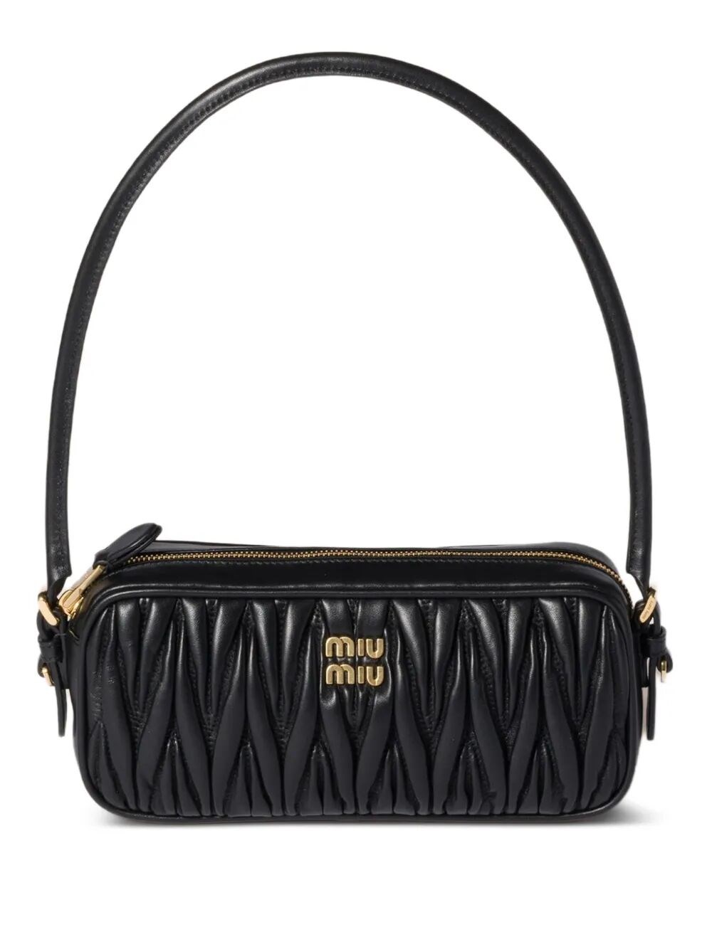 Miu Miu Matelassè Nappa Pouch In Black